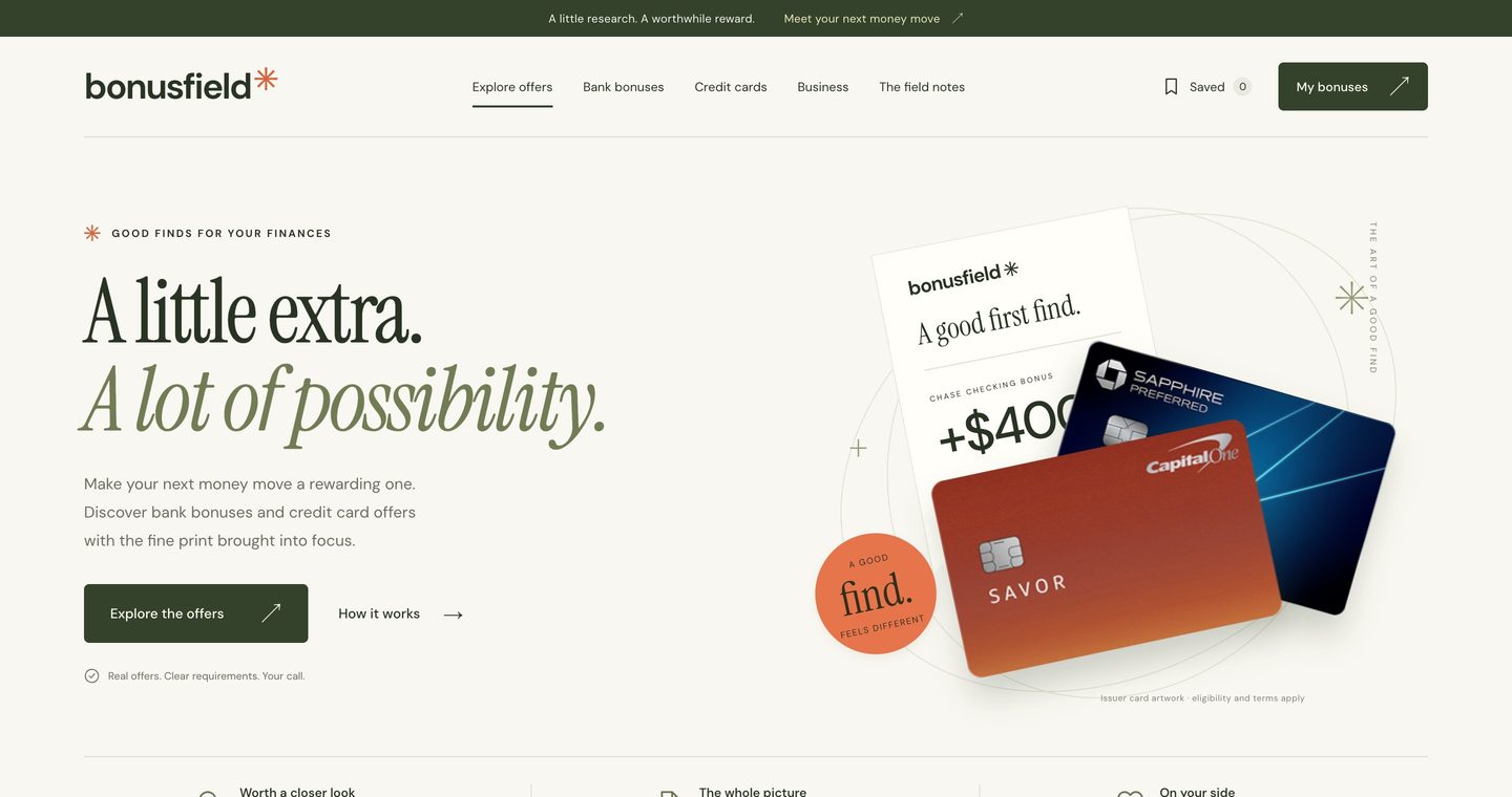 BonusField — Discovery site