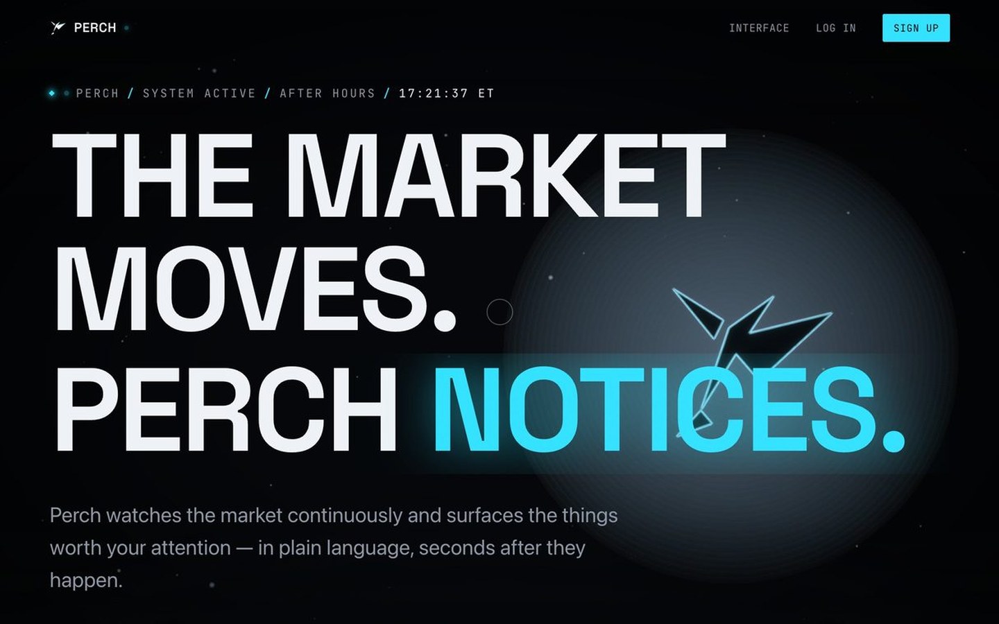 Perch Markets — a third screen